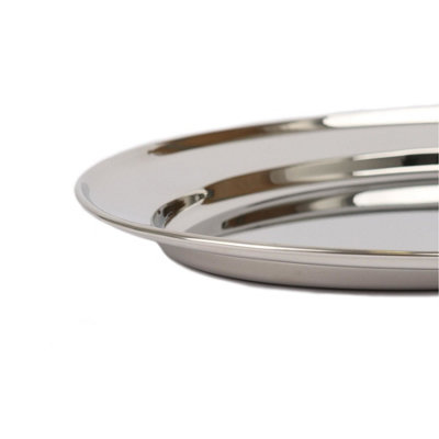 Argon Tableware Oval Stainless Steel Serving Platter - 25cm x 17cm