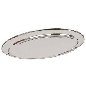 Argon Tableware Oval Stainless Steel Serving Platter - 60cm x 41cm