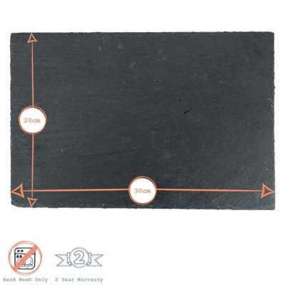Argon Tableware - Rectangle Slate Placemats - 30 x 20cm - Pack of 6