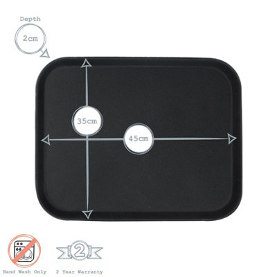 Argon Tableware Rectangular Non-Slip Serving Tray - 45 x 35cm - Black