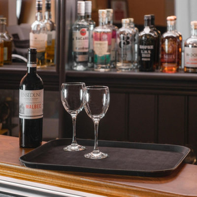Argon Tableware Rectangular Non-Slip Serving Tray - 45 x 35cm - Black