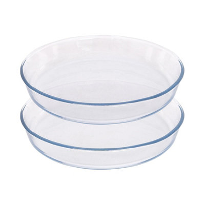 Argon Tableware Round Glass Oven Dishes - 26cm x 26cm - Pack of 2