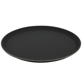 Argon Tableware - Round Non-Slip Serving Tray - 28cm - Black