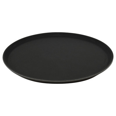 Argon Tableware Round Non-Slip Serving Tray - 35cm - Black