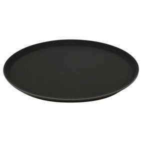 Argon Tableware - Round Non-Slip Serving Tray - 35cm - Black