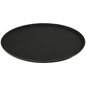 Argon Tableware - Round Non-Slip Serving Tray - 40cm - Black