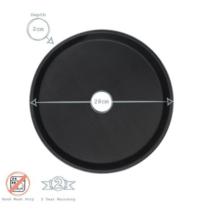 Argon Tableware - Round Non-Slip Serving Trays - 28cm - Black - Pack of 6 - 3