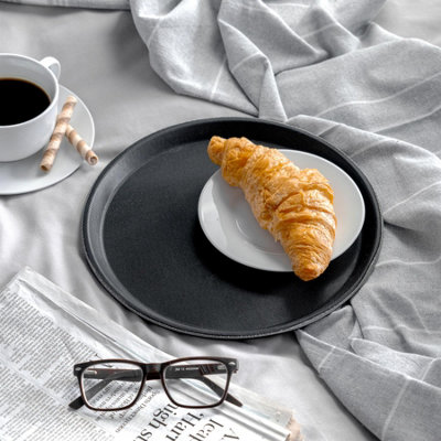 Argon Tableware - Round Non-Slip Serving Trays - 28cm - Black - Pack of 6 - 4