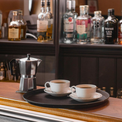 Argon Tableware - Round Non-Slip Serving Trays - 40cm - Black - Pack of 6 - 7