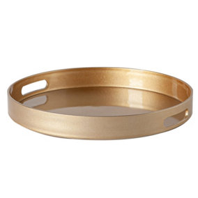 Argon Tableware - Round Serving Trays - 33cm - Gold - Pack of 3
