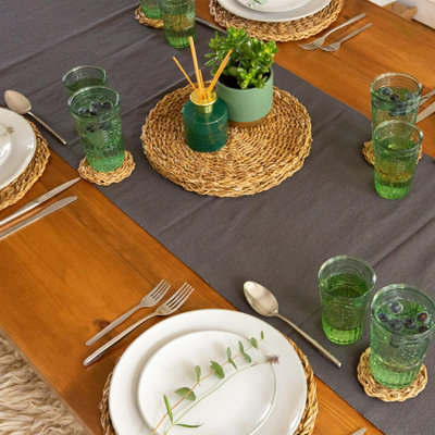 Argon Tableware - Round Woven Seagrass Placemats - 30cm - Pack of 6