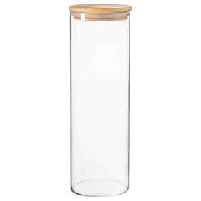 Argon Tableware - Scandi Glass Storage Jar with Wooden Lid - 2 Litre