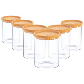 Argon Tableware - Scandi Storage Jar with Cork Lids - 750ml - Pack of 6