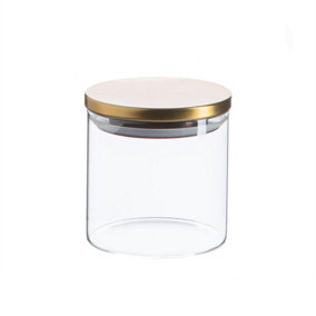 Argon Tableware - Scandi Storage Jar with Metallic Lid - 550ml - Gold