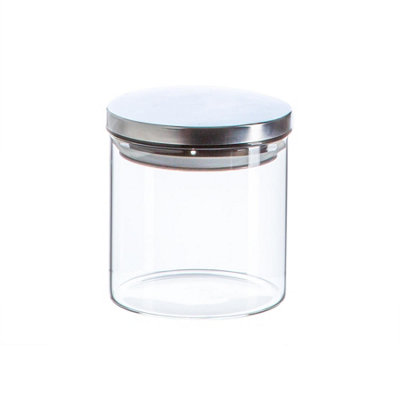 Argon Tableware - Scandi Storage Jar with Metallic Lid - 550ml - Silver