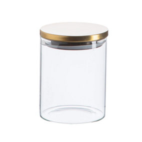 Argon Tableware - Scandi Storage Jar with Metallic Lid - 750ml - Gold