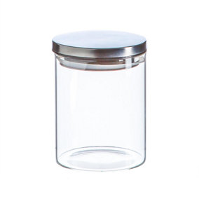 Argon Tableware - Scandi Storage Jar with Metallic Lid - 750ml - Silver