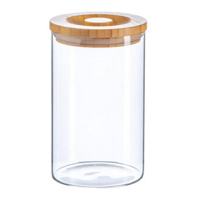 Argon Tableware - Scandi Storage Jar with Wooden Lid - 1 Litre