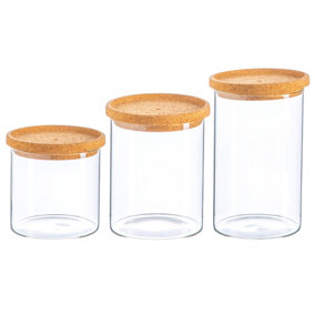 Argon Tableware - Scandi Storage Jars with Cork Lids - 3 Sizes