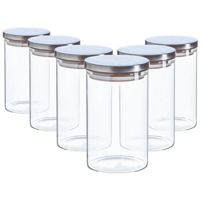 Argon Tableware - Scandi Storage Jars with Metallic Lids - 1 Litre ...