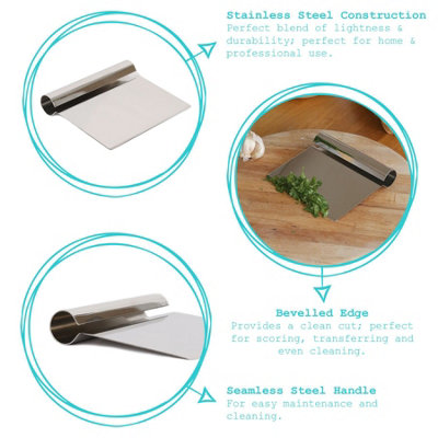 Argon Tableware Stainless Steel Dough Scraper - 13.5cm