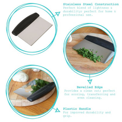 Argon Tableware Stainless Steel Dough Scraper - 15cm