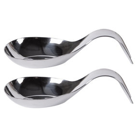 Argon Tableware Stainless Steel Spoon Rest - Pack of 2