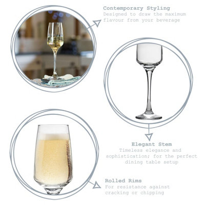 Argon Tableware - Tallo Champagne Flutes - 230ml - Pack of 6