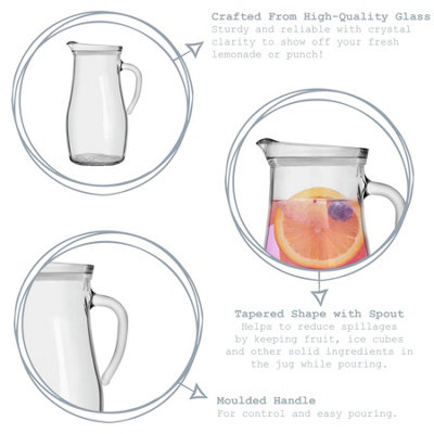 Argon Tableware Tallo Glass Water Jugs - 1.8 Litre - Pack of 4