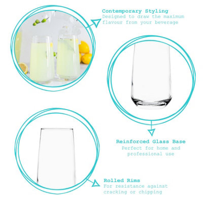 Argon Tableware - Tallo Highball Glasses - 480ml - Clear - Pack of 6