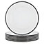 Argon Tableware - White Enamel Dinner Plates - 25.5cm - Black - Pack of 6