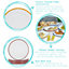 Argon Tableware - White Enamel Dinner Plates - 25.5cm - Navy - Pack of 6
