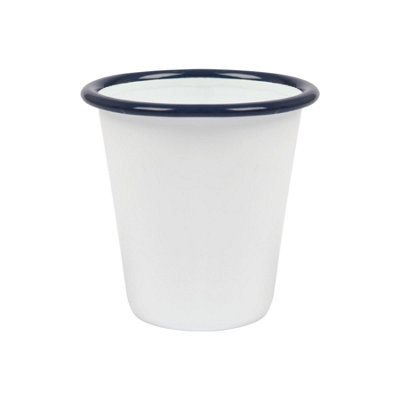 Argon Tableware White Enamel Tumbler - 300ml - Blue