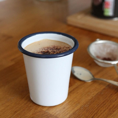 Argon Tableware White Enamel Tumbler - 300ml - Blue - 5