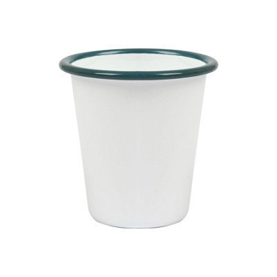 Argon Tableware White Enamel Tumbler - 300ml - Green