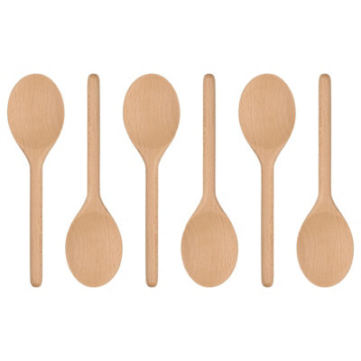 Argon Tableware Wooden Cooking Spoons - 20cm - Pack of 6