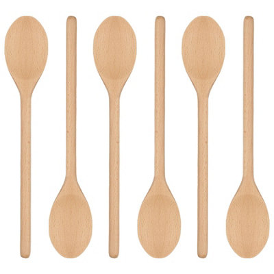 Argon Tableware Wooden Cooking Spoons - 30cm - Pack of 6