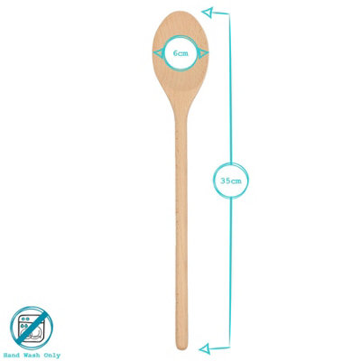 Argon Tableware Wooden Cooking Spoons - 35cm - Pack of 12