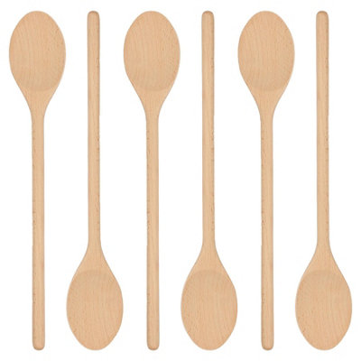 Argon Tableware Wooden Cooking Spoons - 35cm - Pack of 6