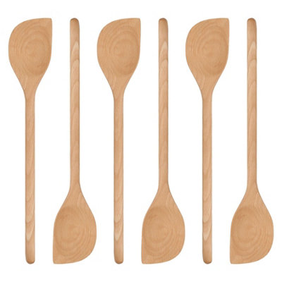 Argon Tableware Wooden Scraper Spoons - 30cm - Pack of 6