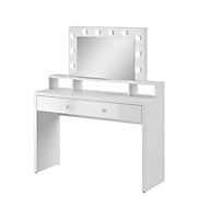 Aria Contemporary Dressing Table 1 Drawer Mirror with LED White (H)1360mm (W)1200mm (D)400mm