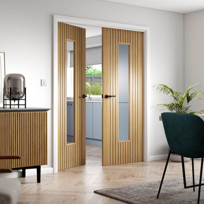Aria Oak Glazed Internal Laminate Door