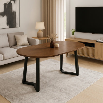 ARIAN Modern Extendable Dining Table 100-180x100 cm Stylish Walnut and ...
