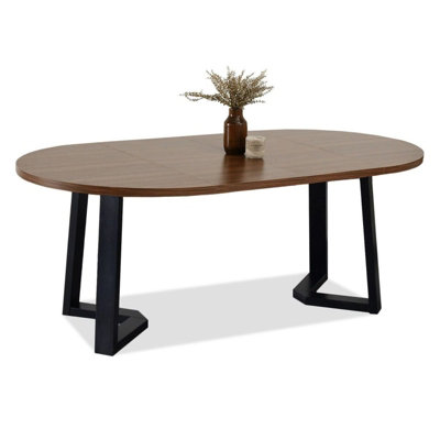 ARIAN Modern Extendable Dining Table 100-180x100 cm Stylish Walnut and ...