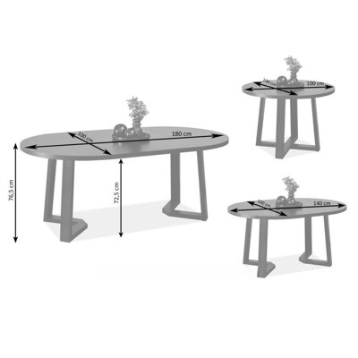 ARIAN Modern Extendable Dining Table 100-180x100 cm Stylish Walnut and ...