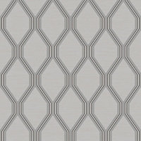 Ariana Geometric Wallpaper Grey / Silver Debona 2490