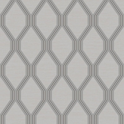 Ariana Geometric Wallpaper Grey / Silver Debona 2490