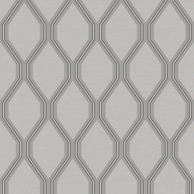 Ariana Geometric Wallpaper Grey / Silver Debona 2490