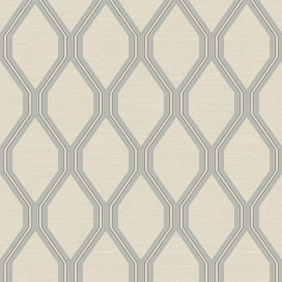 Ariana Geometric Wallpaper Ivory / Silver Debona 2487