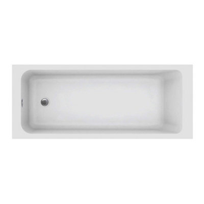 Arica White Super-Strong Acrylic Single Ended Straight Bath (L)1600mm (W)700mm